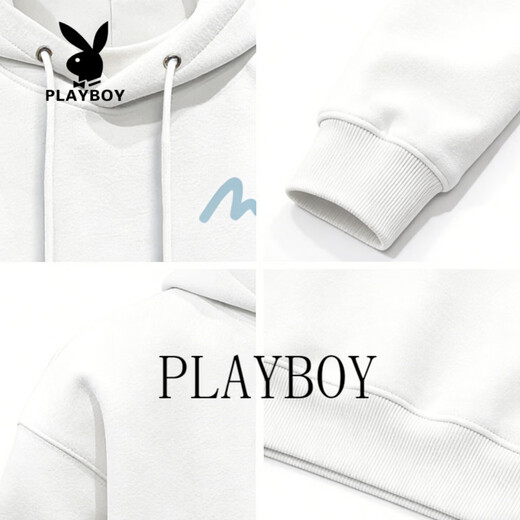 Playboy Hooded Sweatshirt Men's 2026 Spring New Loose Versatile Jacket Male Student Casual Sports Tops Men's Dark Gray S 95-120Jin Jin is equal to 0.5 kg