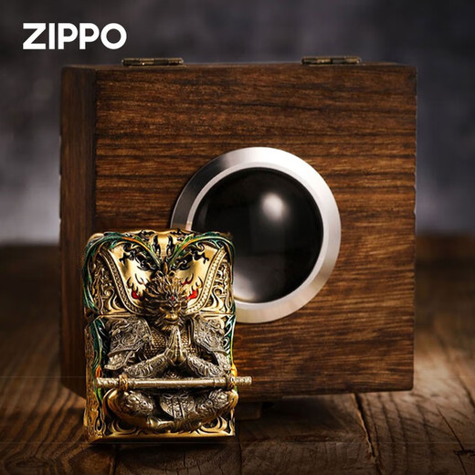 ZIPPO Lighter Black Myth Fighting and Victory over Buddha Wukong Luminous Turntable Heavy Armor Birthday Gift for Boyfriend Valentine's Day Gift Fighting and Victory over Buddha-Bronze