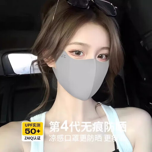 Three-dimensional sun protection mask for women with good looks, versatile sun protection, face display, thin, breathable, summer ice silk sun protection sun protection mask - black, one pack, 1 piece