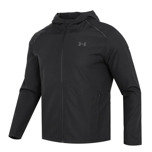 Under Armor official top for men 2025 autumn new sportswear fitness training clothing comfortable and breathable woven hooded jacket lightweight and dry/slim fit/one size larger 2XL 185/104A