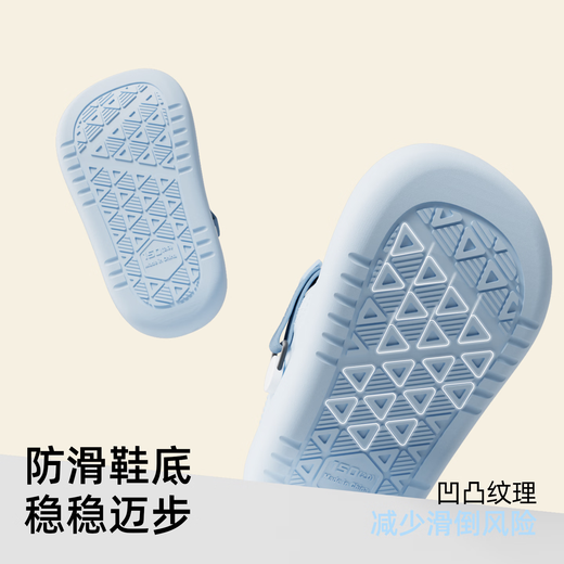 babycrayon稳步儿童洞洞鞋男女小童宝宝凉拖鞋夏外穿2026新款包头防撞拖鞋 蓝色 15 cm内长【150】适合脚长14.5cm