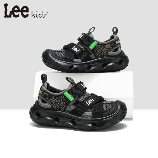 LEE KIDS children's shoes summer new children's Baotou beach sandals for girls hollow breathable wading shoes for boys and girls black 29