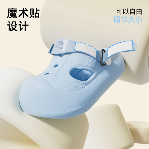 babycrayon稳步儿童洞洞鞋男女小童宝宝凉拖鞋夏外穿2026新款包头防撞拖鞋 蓝色 15 cm内长【150】适合脚长14.5cm