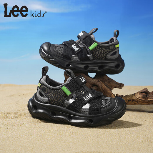 LEE KIDS children's shoes summer new children's Baotou beach sandals for girls hollow breathable wading shoes for boys and girls black 29