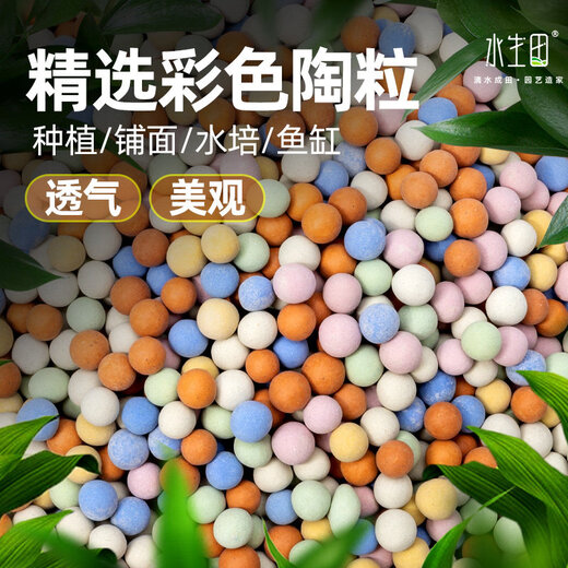 Colored ceramsite bottom ceramsite soil special filter flower pot fish tank bottom sand hydroponics small ceramsite pavement gardening diameter 20-30mm fine paving white stone 5Jin Jin equals 0.5 kg