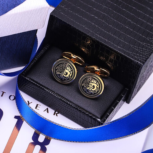 KFLK Chinese style cufflinks French shirt men's sleeve nails dragon totem new Chinese style national fashion shirt cuff buttons custom lettering gold