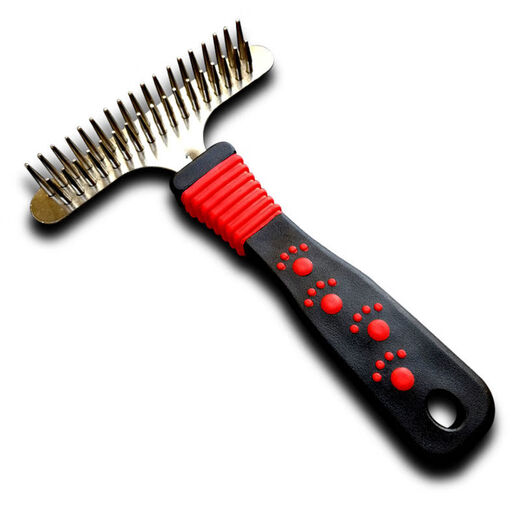 Jiajiemei Dog Comb Golden Retriever Teddy Combing Artifact Pet Dog Hair Brush Bath Brush Large Dog Hair Removal Comb Double Row Needle Comb + Large Knot Knife