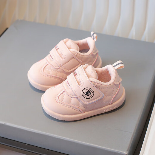 Qisiman Spring and Autumn Baby Toddler Shoes 1 to 2 Years Old Soft Sole Anti-Slip Infant Children's Single Shoes Men's and Women's Sneakers White Shoes 0 Khaki Color 17 Size/Inner Length 12CM