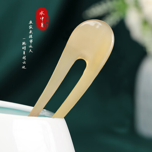 Biyun ox horn hairpin, high-end hair accessories, simple hairpin headgear for girls, ancient style U-shaped hairpin, ox horn hairpin