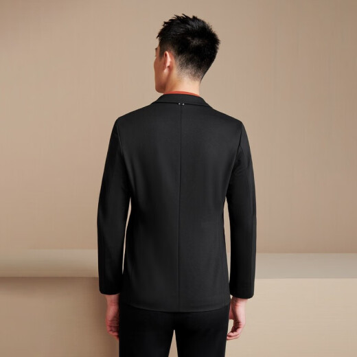 HLA Hailan House casual suit men's autumn flat lapel fashion gentleman single suit jacket HWXAD3Q134A black (D5) 175/92A (48A)
