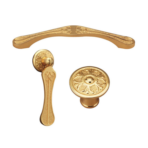 Huitailong Wardrobe Door Handle Antique Bronze Cabinet Door Chinese Classical Furniture Small Handle HI-7624 Light Gold Yellow Bronze HI-7624