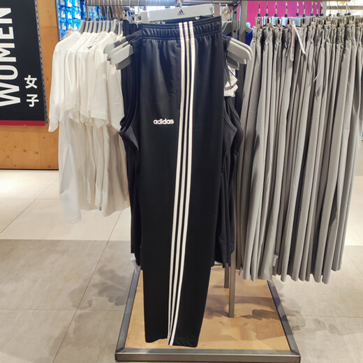 阿迪达斯 （adidas）运动裤男裤春秋新款休闲裤针织宽松直筒裤长裤EI9761 EI9761黑色三条纹 XS