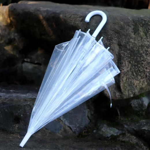 Transparent umbrella Korean style umbrella ins umbrella long handle umbrella internet celebrity thickened student girl small fresh high-end umbrella transparent