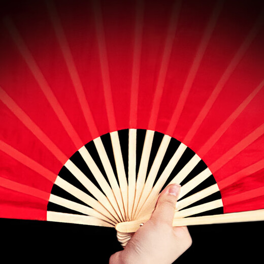 Suican dance fan extended anti-silk square dance yangko long thick fan big red performance fan Wanjiang dance props fan 13 bones 1.5 meters red right hand style