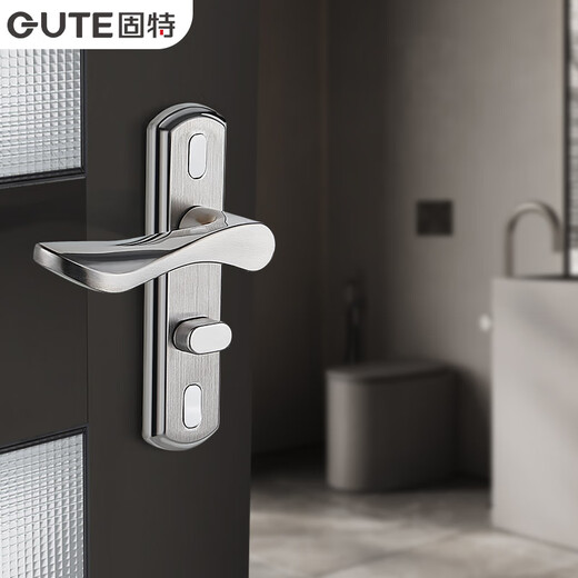 Puerta de baño Gute Barrazo de la puerta del dormitorio de interior Puerta de baño sin llave Baño de baño Baño Puerta Color cepillado Estilo universal