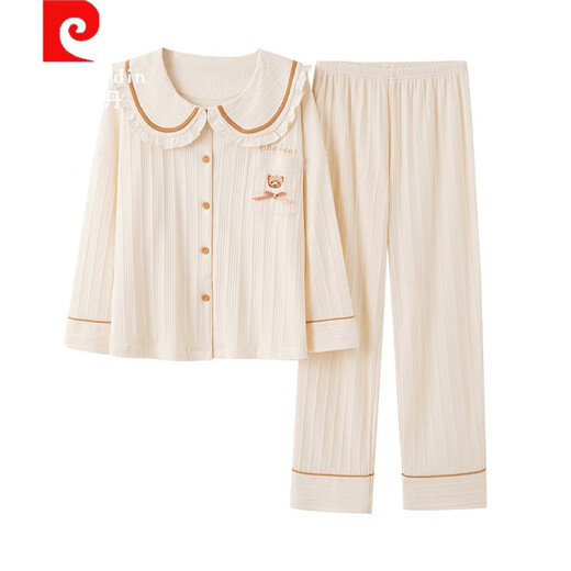 Pierre Cardin 2024 Herbst und Winter Neues Paar Pyjamas Langarmes Einfache koreanische Version reines Baumwoll lässig Lock