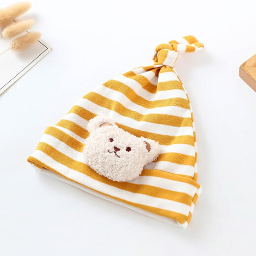 Benasci Baby Hut Frühlings- und Herbststil Baby Girl Koreanische Version Winter Wärme geschmorte Türkappe Baby Baumwollreifen Hut 1421-Black 0-10 Monate (37-45 cm)