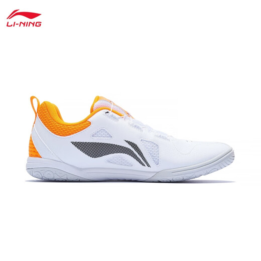Li Ning table tennis shoes for men and women, Wang Chuqin same style, knob technology, national team table tennis professional training and competition shoes, standard white/fluorescent orange 001 43.5