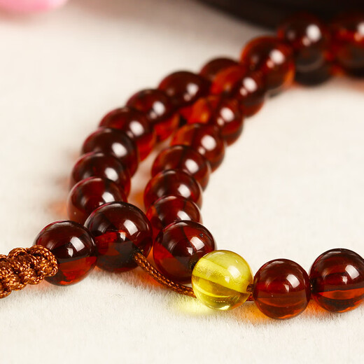 Fat Donglai's same style Valentine's Day gift amber single bead natural blood amber loose bead single round bead blood amber round bead 8mm/piece (small hole)