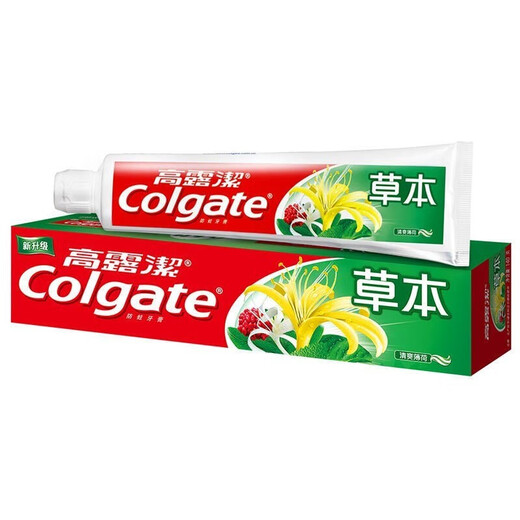 高露洁草本牙膏140g家庭套装清爽薄荷清新口气清洁口腔金银花 1支