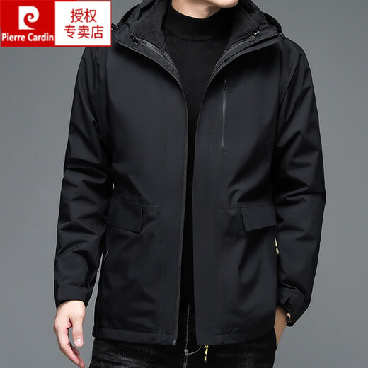 Pierre Cardin Jacket Men's Three-in-One Outdoor Autumn and Winter Thickened Three-Wind Jacket Multi-Wear Jacket Casual Sports Jacket N2251 Navy XL (Recommended 135-150 Jin Jin equals 0.5 kg)