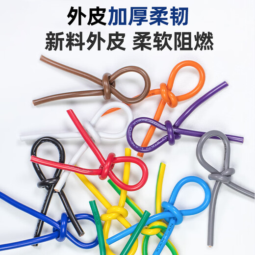 Lu Chengxun national standard wire RV soft wire copper core wire electronic wire 0.5 square soft wire 100 meters red DC wire 0.5mm copper core wire