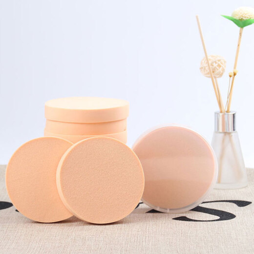 Wet and dry powder puff 10/20 pieces, round square thickened foundation BB cream powder makeup sponge air cushion natural cleansing puff cleansing makeup beauty tool orange square powder puff 10 pieces + free small powder puff box 1