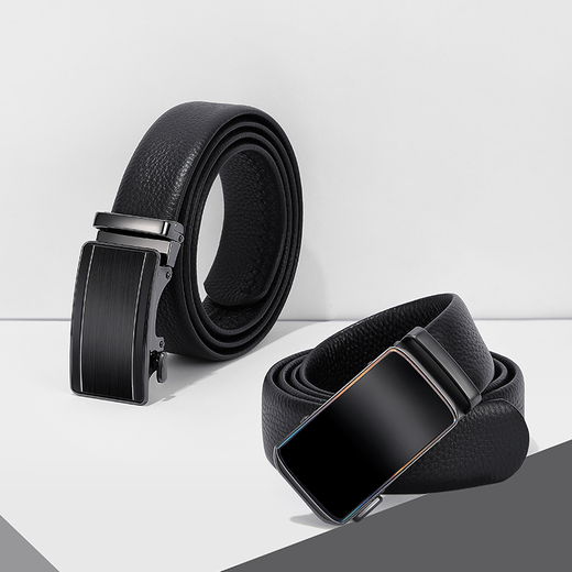 Couche de tête à sept côtés (Qimian) Couche de tête 520 Napa Soft Belt Business Formal Wear Style de navettage Les jeunes offrent des cadeaux Laser Prism (A3519S)