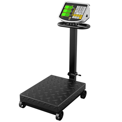 Today's selection (jinxuan) large hand push roller weighing electronic scale commercial floor scale wheel scale foldable bench scale accurate pig scale industrial logistics floor scale livestock weight scale double display pulley 300KG red letter 40*50 large table