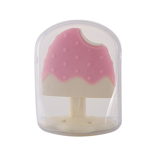 Liqier baby teether baby molar silicone gum massager baby chewing gum toy ice cream sea bear 3 months and above 1 box 3 boxes