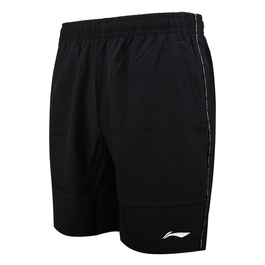 李宁速干短裤乒乓球裤运动短裤男女 乒乓球服比赛休闲短裤衩 比赛款  运动短裤AKSU829-1黑色 S