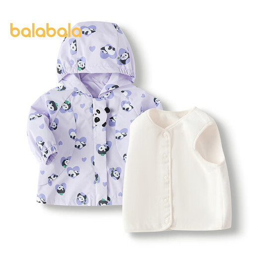 Balabala Baby Jutk Girls Top Top Feeue Fashion Casual Cute Mute Wine One Theme Press Three-Fear Madeny Purple Tone 00377 90 см