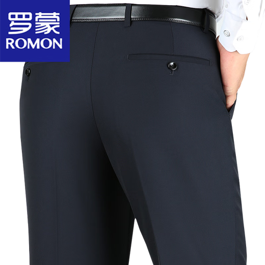 Romon (Romon) pantalones de lana de mediana edad y ancianos Pantalones de trajes sueltos para hombres Otoño e invierno Negocio libre Free Wear Formal Pantalones Negro 9901 Tamaño 31 [2 pies 4 cintura] 80 cm
