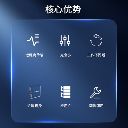 ZT-net Gigabit single-mode single-fiber optical fiber transceiver multi-mode dual-fiber photoelectric converter long-distance network transmitter SC interface Gigabit multi-mode dual fiber 2 kilometers (one set)