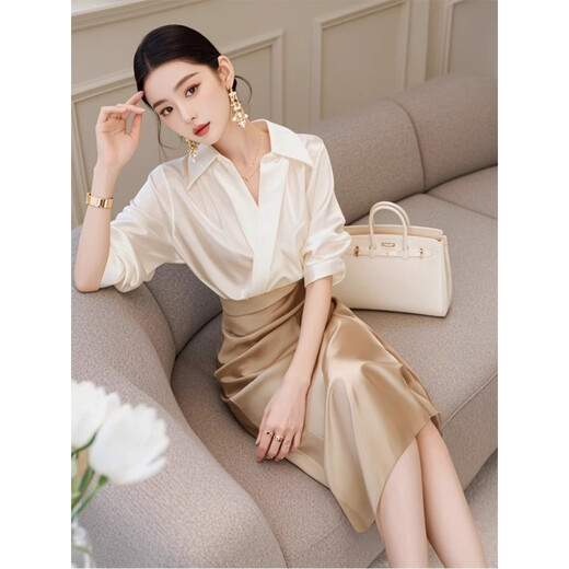 
Suluolin (SULUOLIN) 2025 Spring and Autumn Summer New Women's Professional Two-Piece Dress Small Temperament Clothes Two-Piece Set 2XL 128-138Jin [Jin equals 0.5 kg]