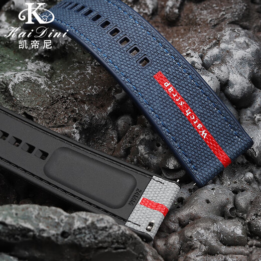 Kaidini Adaptado a Panerai Sumersible Stealth Serie PAM1391/1565/1579 Correa de goma de nylon Hebilla de color de acero original original 24 mm