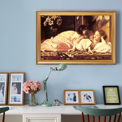 
Emperor flag hand-painted classical mother woman oil painting European style bedroom bedside background wall hanging painting living room decoration painting mural hanging painting 692 gold solid wood frame 130X90