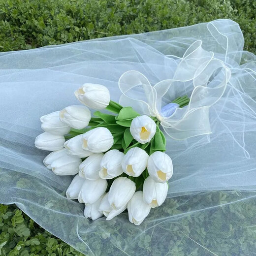 Tulips, calla lilies, bouquets for certificates, fake flowers, artificial flowers, photography props, wedding Korean bridal bouquets HD-Tulips + 3d Phalaenopsis