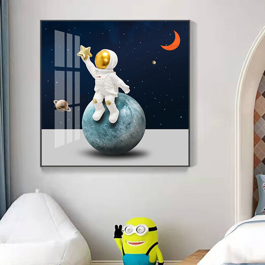 Escuela de ballena Rala de niños Decoración de la sala de astronauta Espacio de dibujos animados de la habitación del niño Dibujo del dormitorio de astronaut