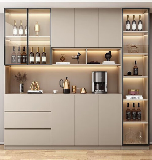 2025 Neues Sideboard High Cabinet Integrated Cream Sty