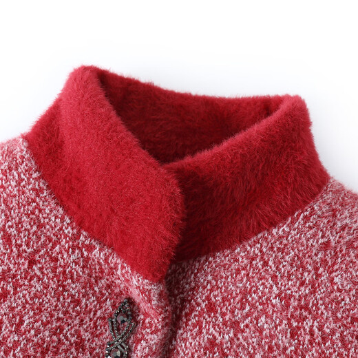 Fuxi's new middle-aged mother's clothing winter woolen coat plus velvet fashionable middle-aged and elderly women's clothing thickened and warm large-size cotton coat, bean paste 2XL recommended 110-125Jin Jin equals 0.5 kg