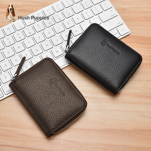 Hush Puppies card bag men's business card holder extra large capacity leather case multi-card ID set anti-theft birthday gift
