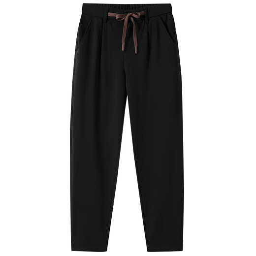 Pantalon décontracté sans marque d'automne et d'hiver pendants smart faciles à maintenir pantalons simples élastiques à quatre côtés pantalon simple 4855 noir 30