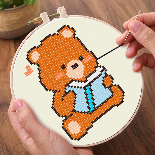 The new style of the new cross-stitch small piece of the student's cute cartoon simple student beginners. Cotton 1348 small mushrooms without frame