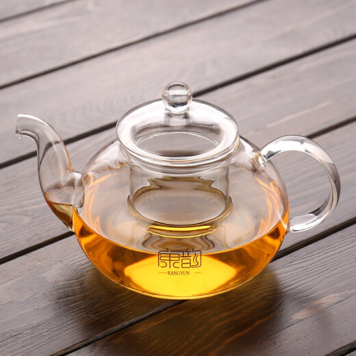 Kangyun (KANGYUN) glass tea set heat-resistant floral teapot heating insulation base high-temperature-resistant tea water warmer household bamboo 20 models 1000ml flow kettle + ceramic base 0 pieces