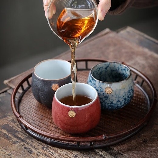 Su's Ceramic Kung Fu Tea Cup, Xizi Cup, Personal Cup, Master Cup, 4 Large Bubble Tea Cups, Gift Box, Holiday Souvenirs