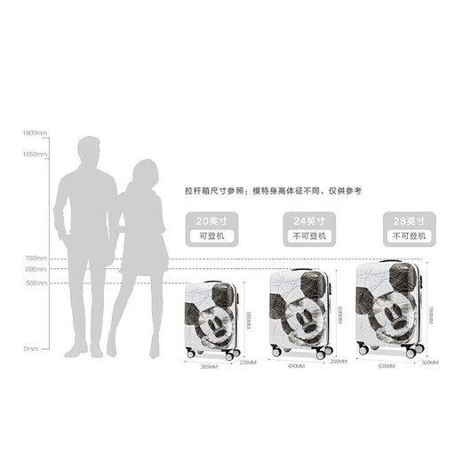 新秀丽（Samsonite）拉杆箱 迪士尼卡通行李箱万向轮旅行箱 AF9*65004 白色 20英寸