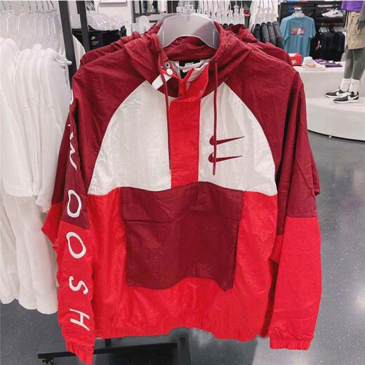 Nike (NIKE) men's jacket autumn sportswear woven hooded windproof fashion sports jacket casual top DJ0477-011 DJ0477-677/red hooded double hook L