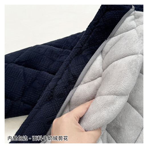 Pajamas de suiyue para hombres de mediana edad y ancianos en terciopelo de coral espesado de invierno Padre de algodón de tres capas y abuelo de ropa para el hogar N9926F Azul Velvet de leche Azulada Agraduada L TAMAÑO (90-120Jin [Jin equivale a 0.5 kg]))