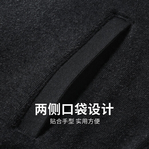 Dancing with the wolf [adding velvet] cardigan knit sweater for men 2024 winter new casual jacket warm sweater for men 2027 black 001 165/84A/S